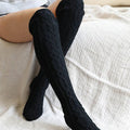 Knee High Cable Knit Socks Black Default