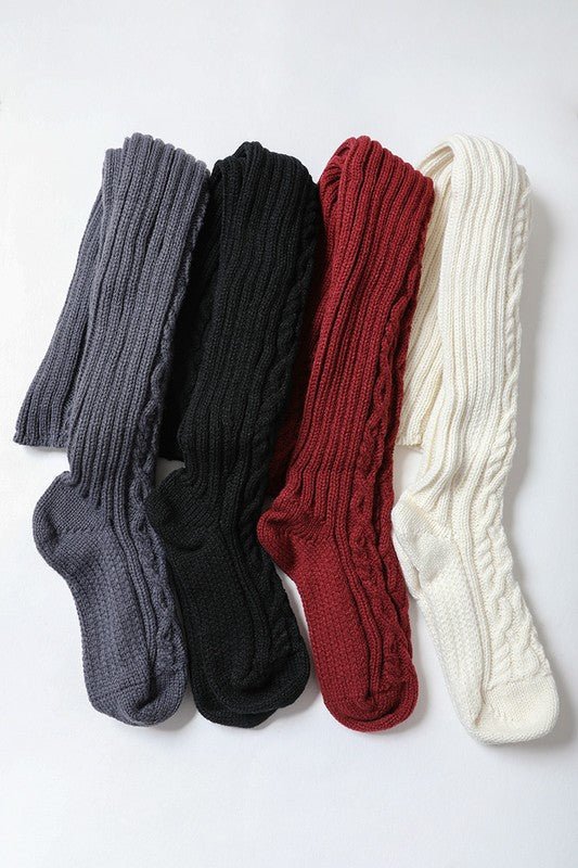Knee High Cable Knit Socks Secondary image