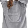 Krifey Wearable Blanket Hoodie Adult Light Gray