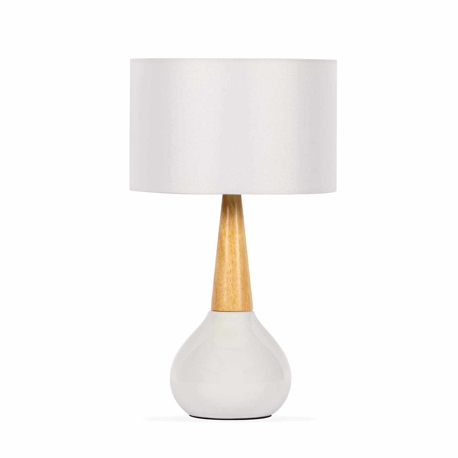 Baugo White Ceramic Table Lamp