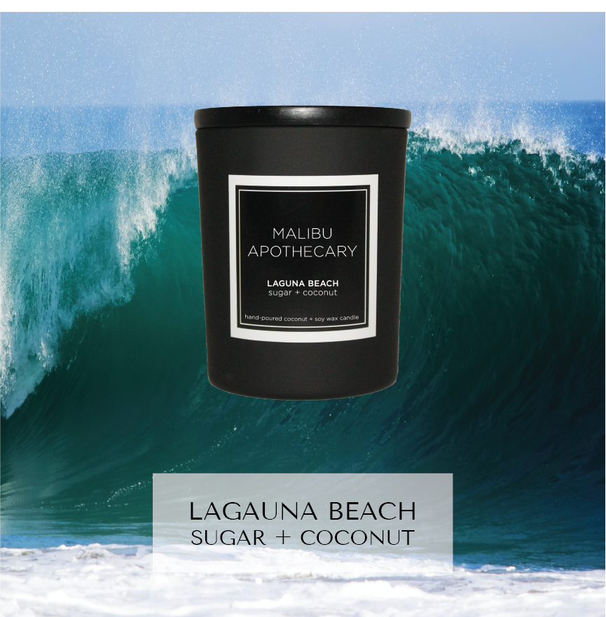 Mini Matte Black Candle Laguna Beach