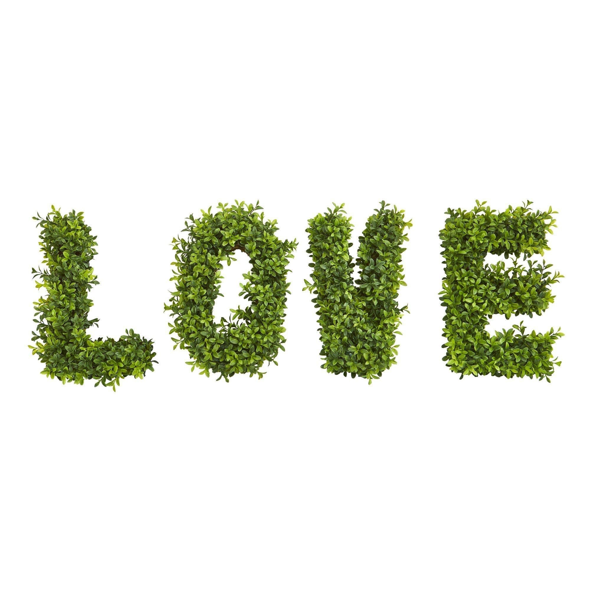 “LOVE” Boxwood Artificial Wall Decoration (Indoor/Outdoor) Trellis Main image