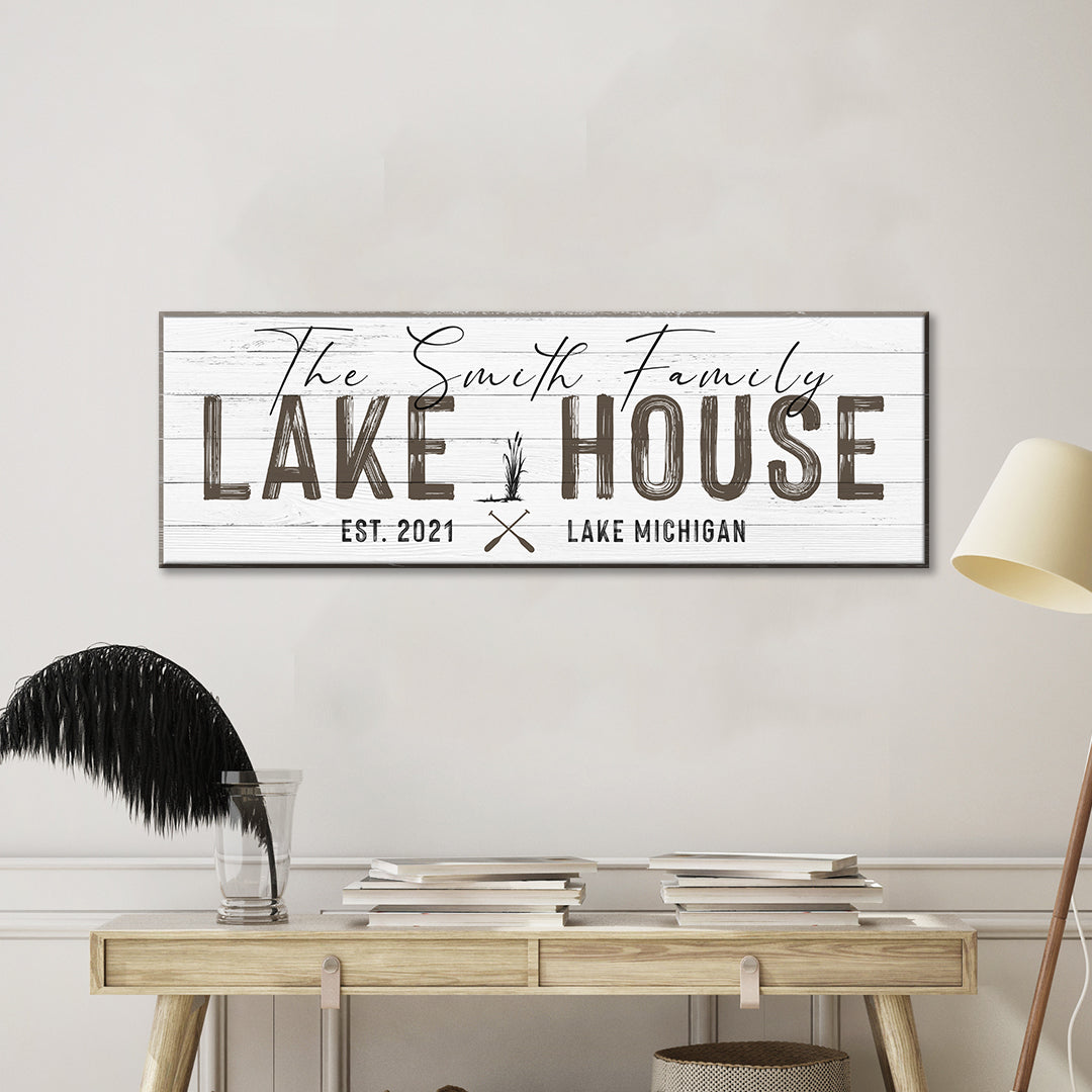 Classic Family Lake House Sign Style 1 Main image