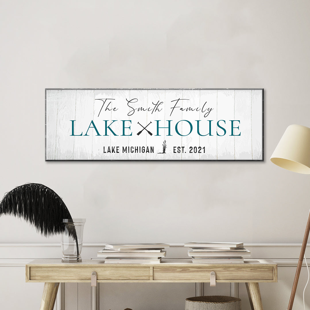 Classic Family Lake House Sign Style 2
