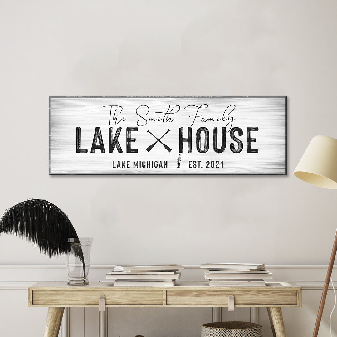 Classic Family Lake House Sign Style 3