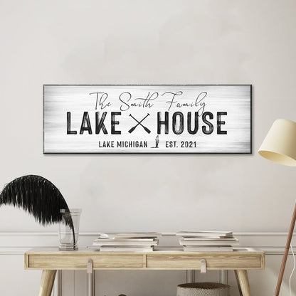 Classic Family Lake House Sign Style 3
