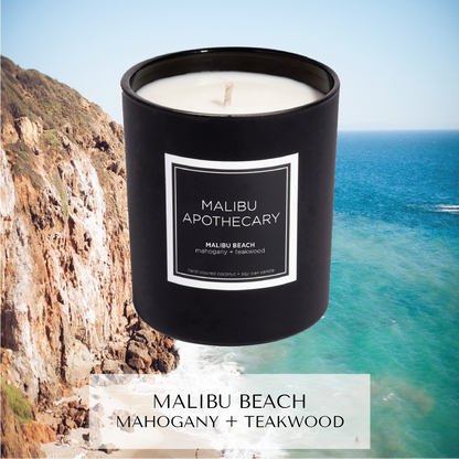 Matte Black Candle Malibu Beach