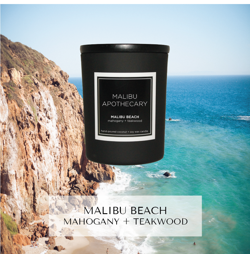 Mini Matte Black Candle Malibu Beach