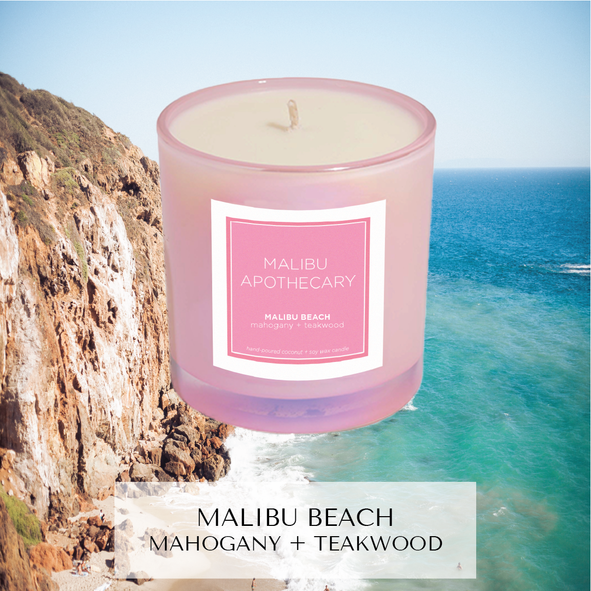 Iridescent Pink Candle Malibu Beach