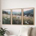 Meadow Landscape Wall Art Set of 3. Nature Prints