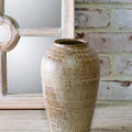 Milky Beige Ceramic Vase, 2 Size Options Large 8"