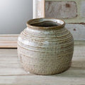 Milky Beige Ceramic Vase, 2 Size Options Small 6"