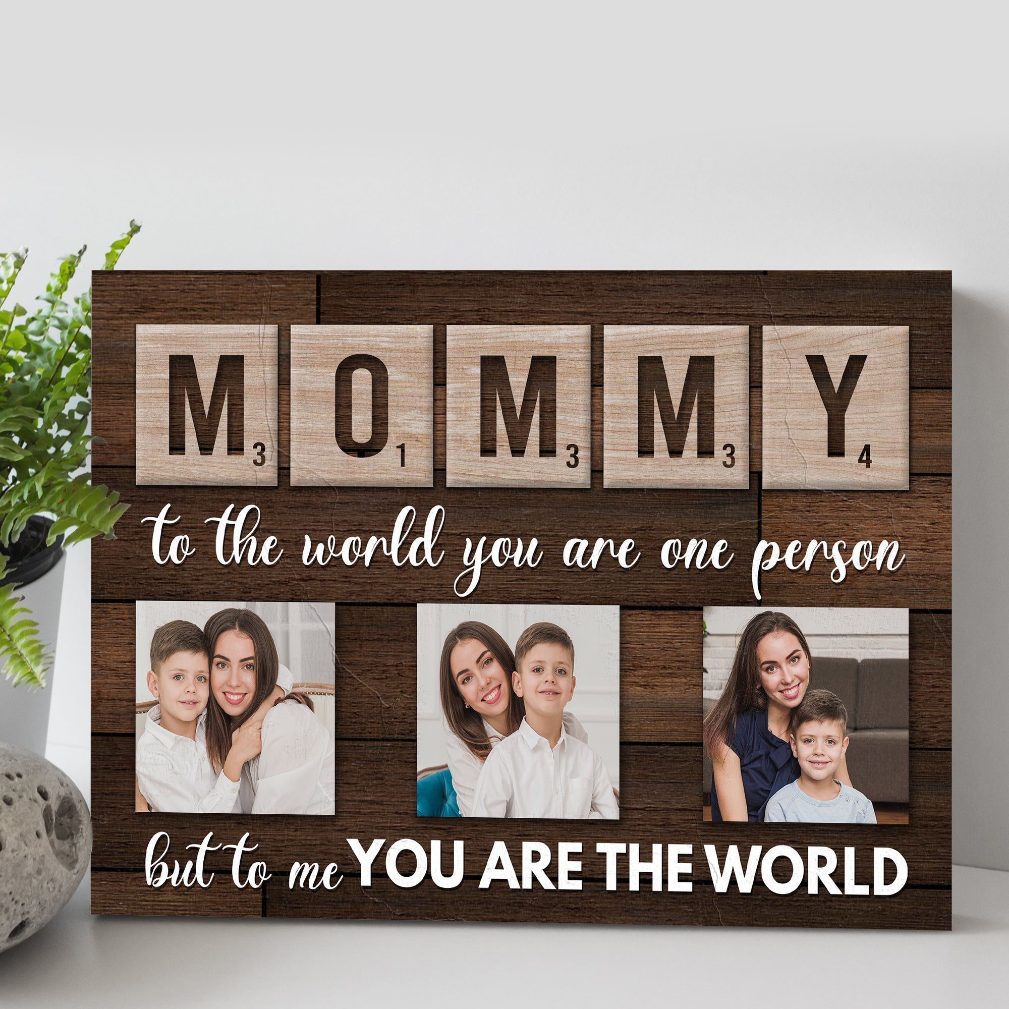 Mother's Day Sign To Me You Are The World 36x24 inch Extra Large Premium Gallery Wrapped Main image