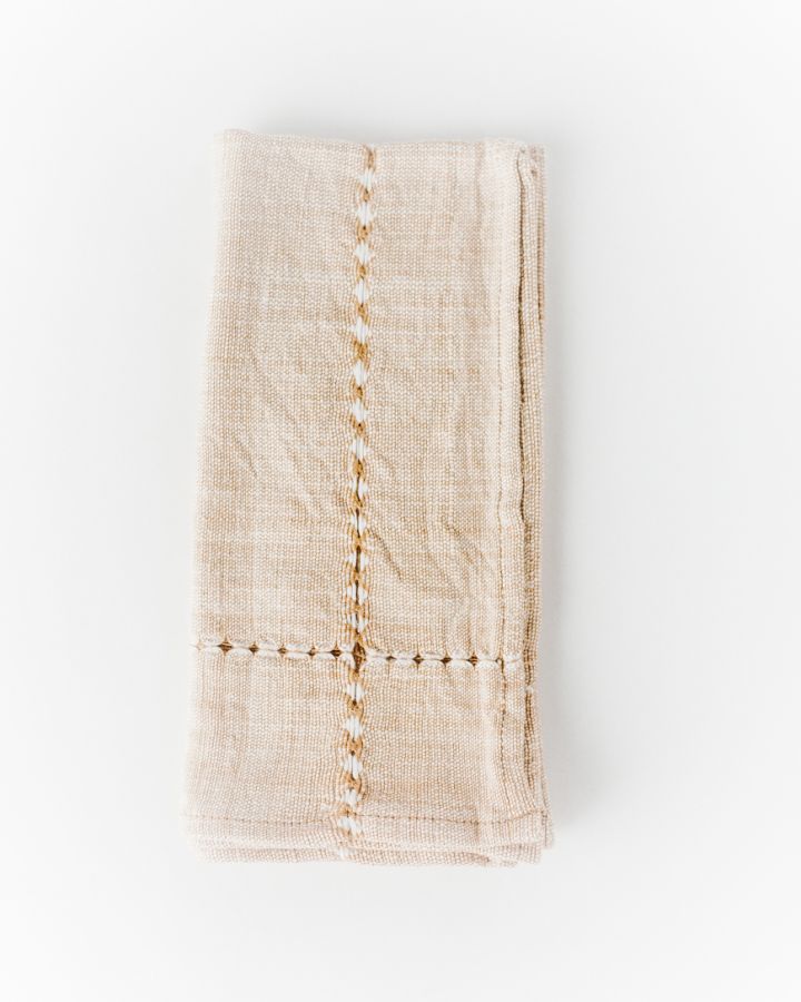 Pulled Cotton Napkins Rattan