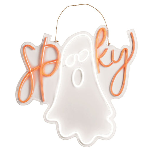 Spooky Ghost Neon Sign Door Hanger