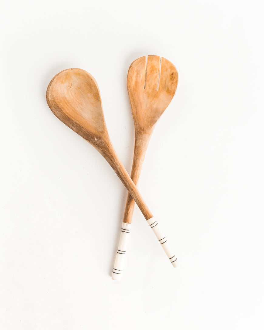 Striped Salad Servers Main image
