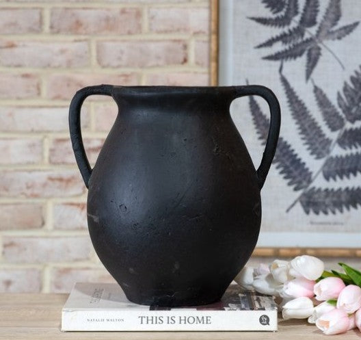 11.8" Black 2 Handle Jug Vase Main image