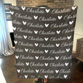 Personalized Cozy Plush Fleece blanket with Name & Hearts