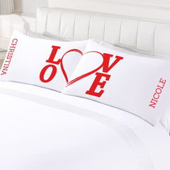 Personalized Love Couples Sleeping Pillowcase Set