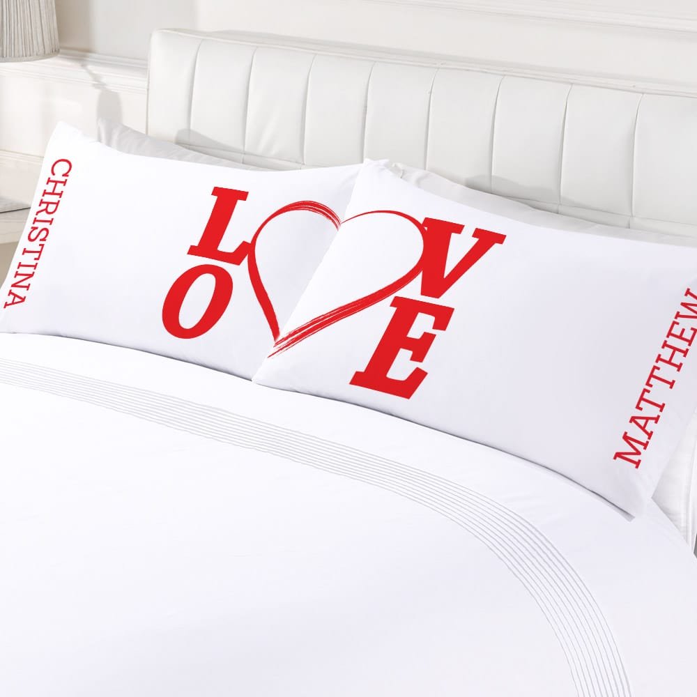 Personalized Love Couples Sleeping Pillowcase Set Default Title