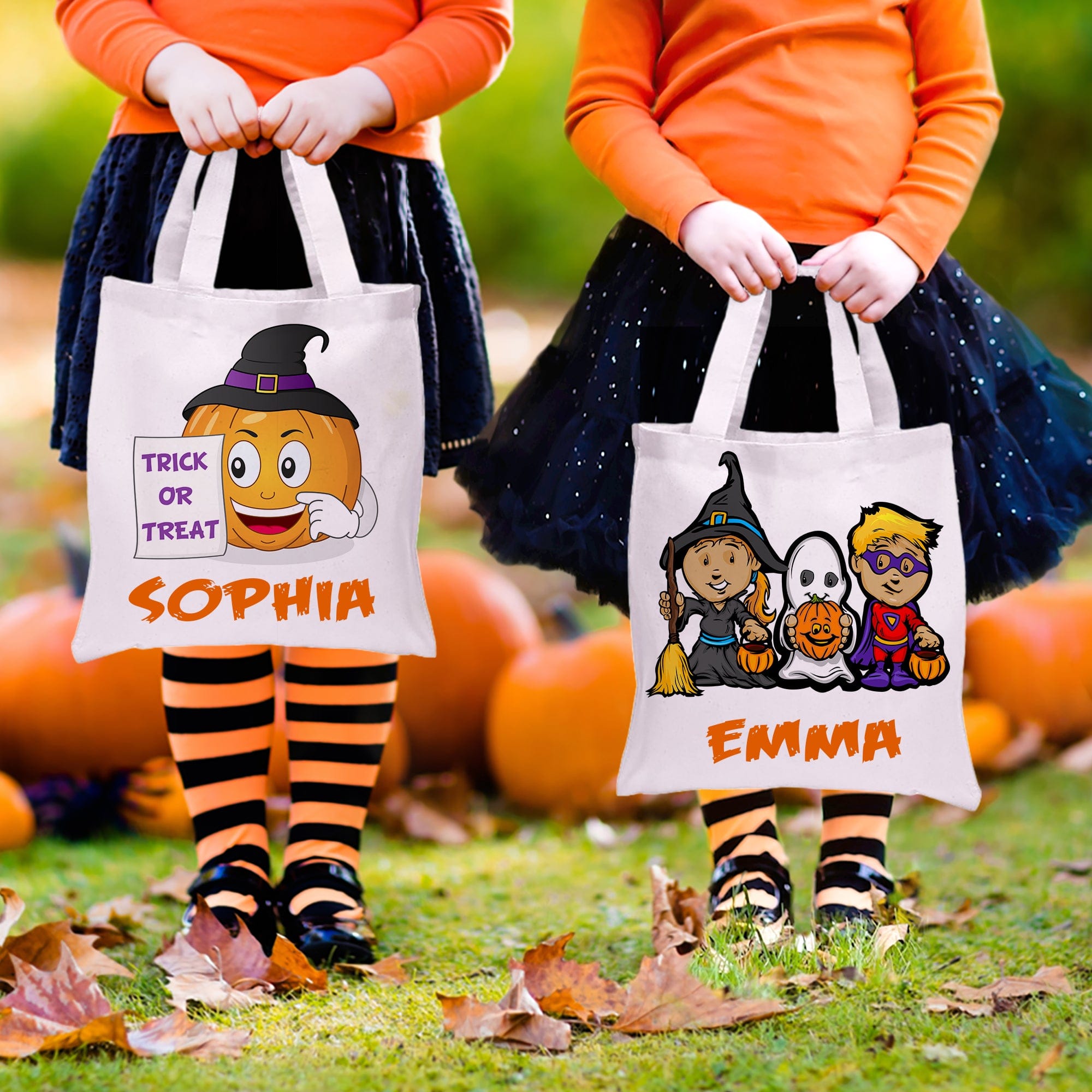 "Spooktacular Personalized Halloween Tote Bags: The Perfect Surprise for Your Little Monsters!" Main image