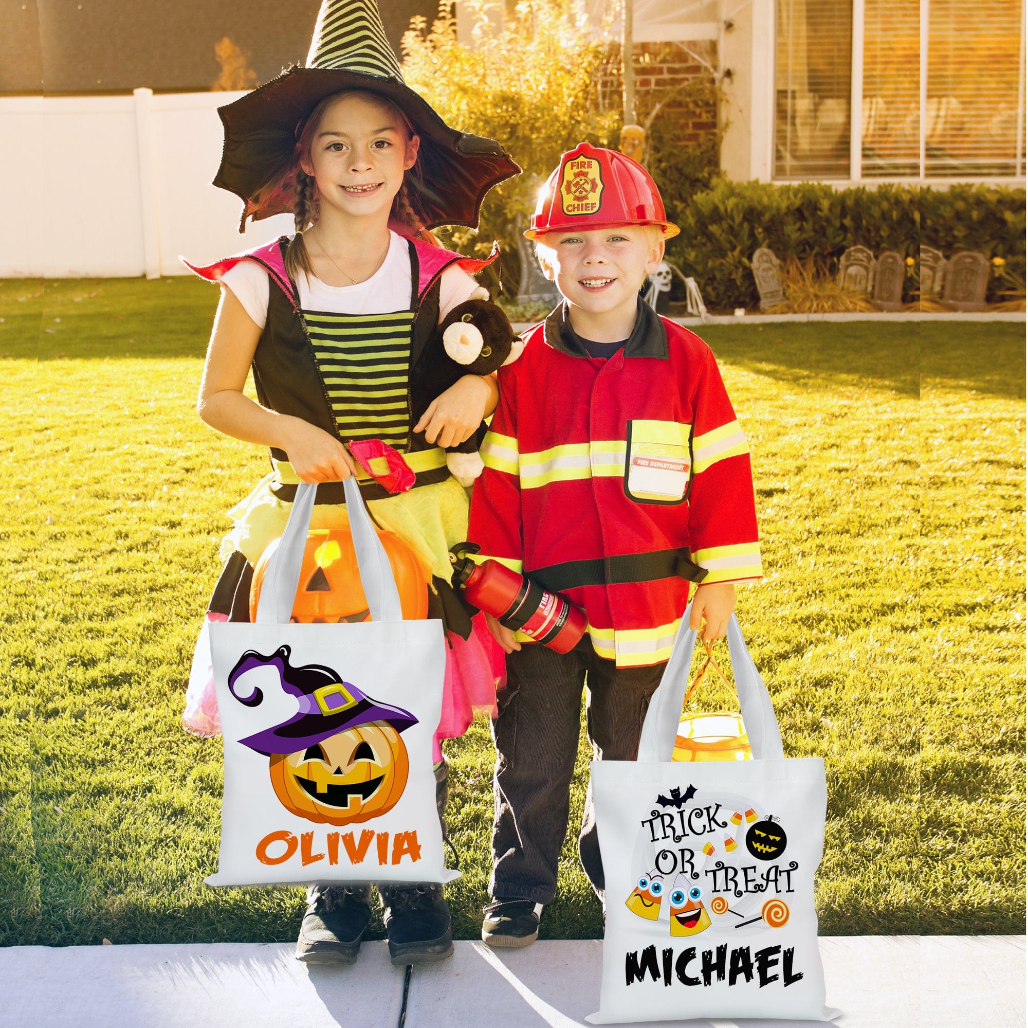 "Spooktacular Personalized Halloween Tote Bags: The Perfect Surprise for Your Little Monsters!" Secondary image