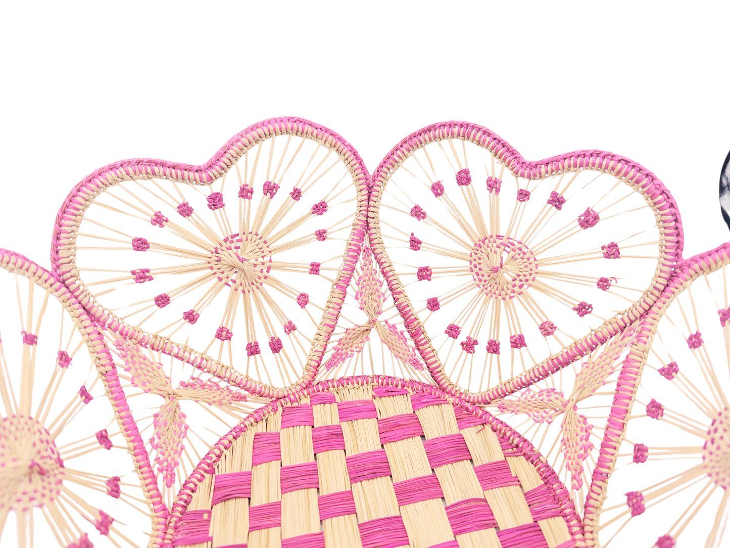 Heartfelt Woven Bread Basket Accented Borders Hot Pink