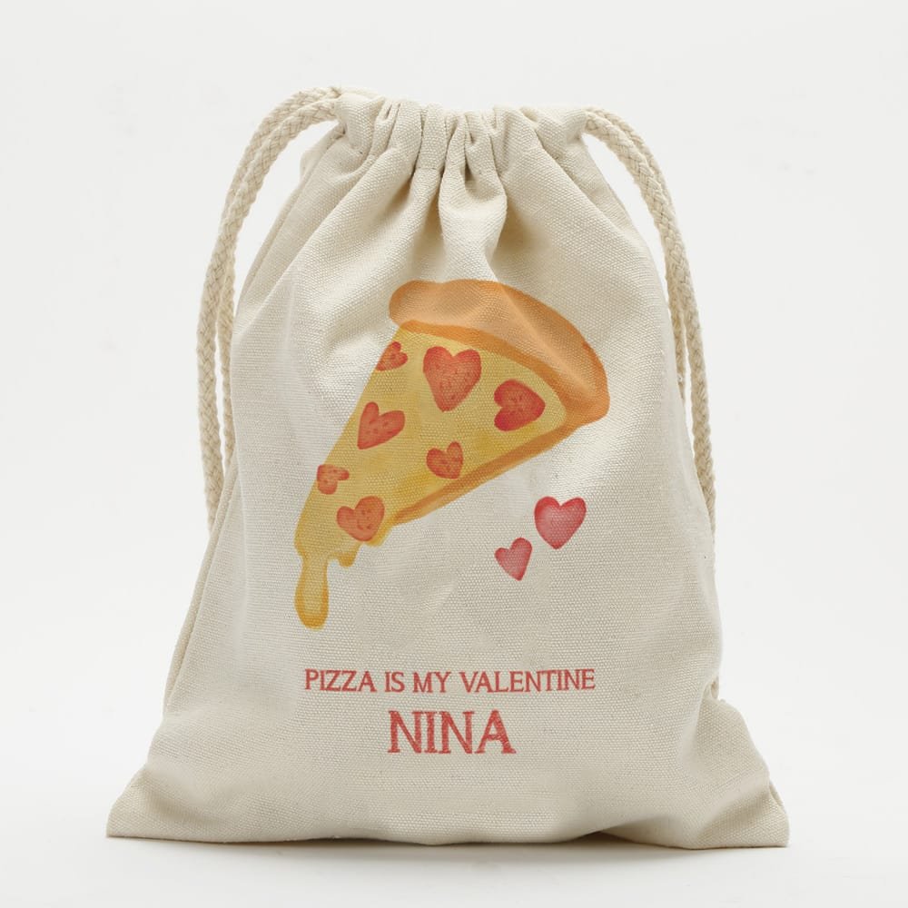 Pizza Heart Custom Drawstring Sack