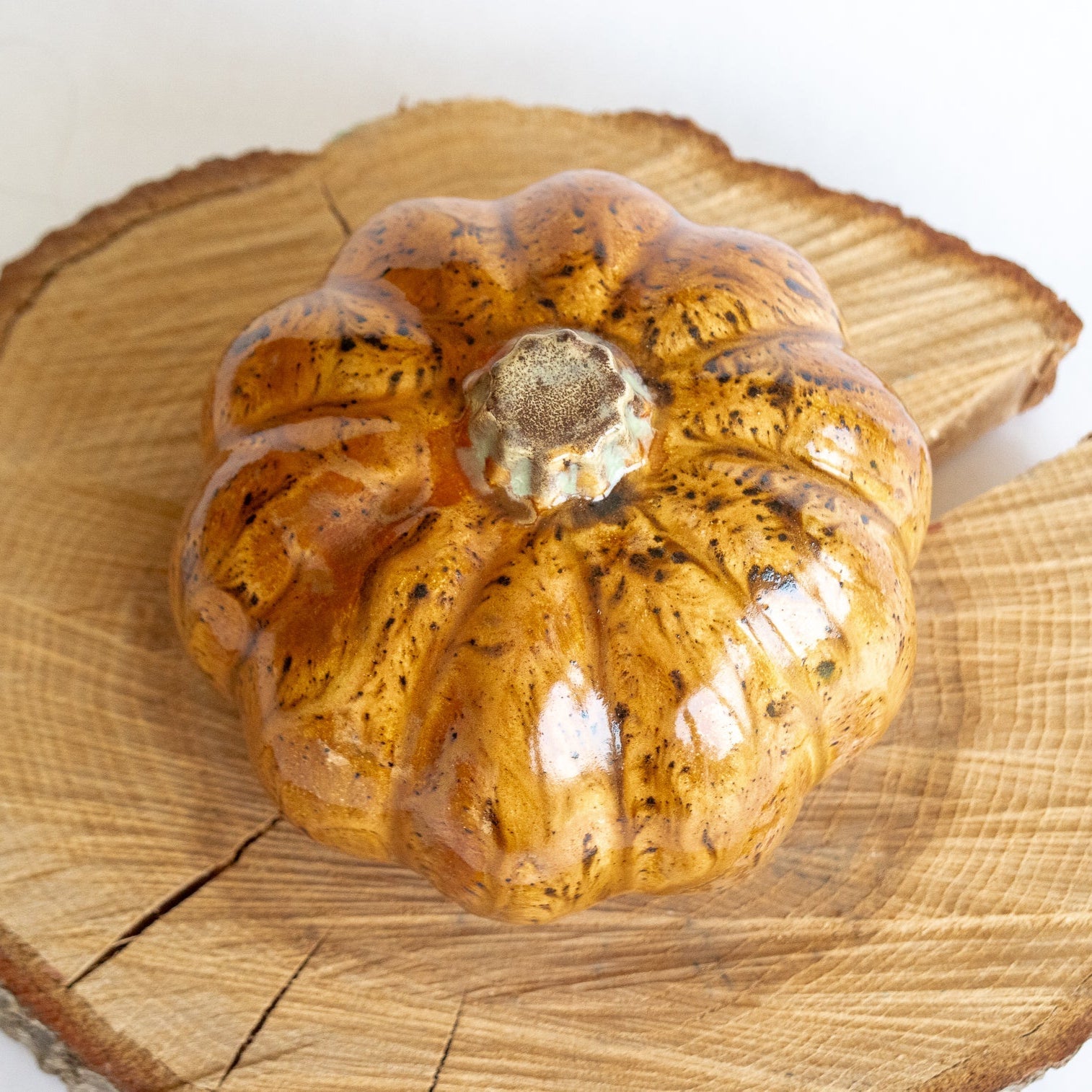 Ceramic Pumpkin Orange