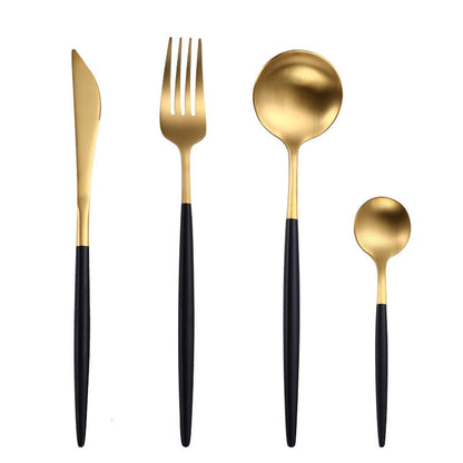 Marigot Flatware Set black gold