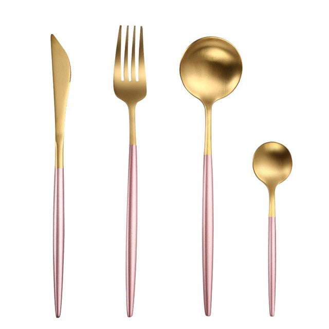 Marigot Flatware Set pink gold