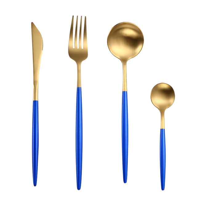 Marigot Flatware Set blue gold