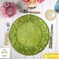 Pyramid Woven Placemat Solid Color Light Green