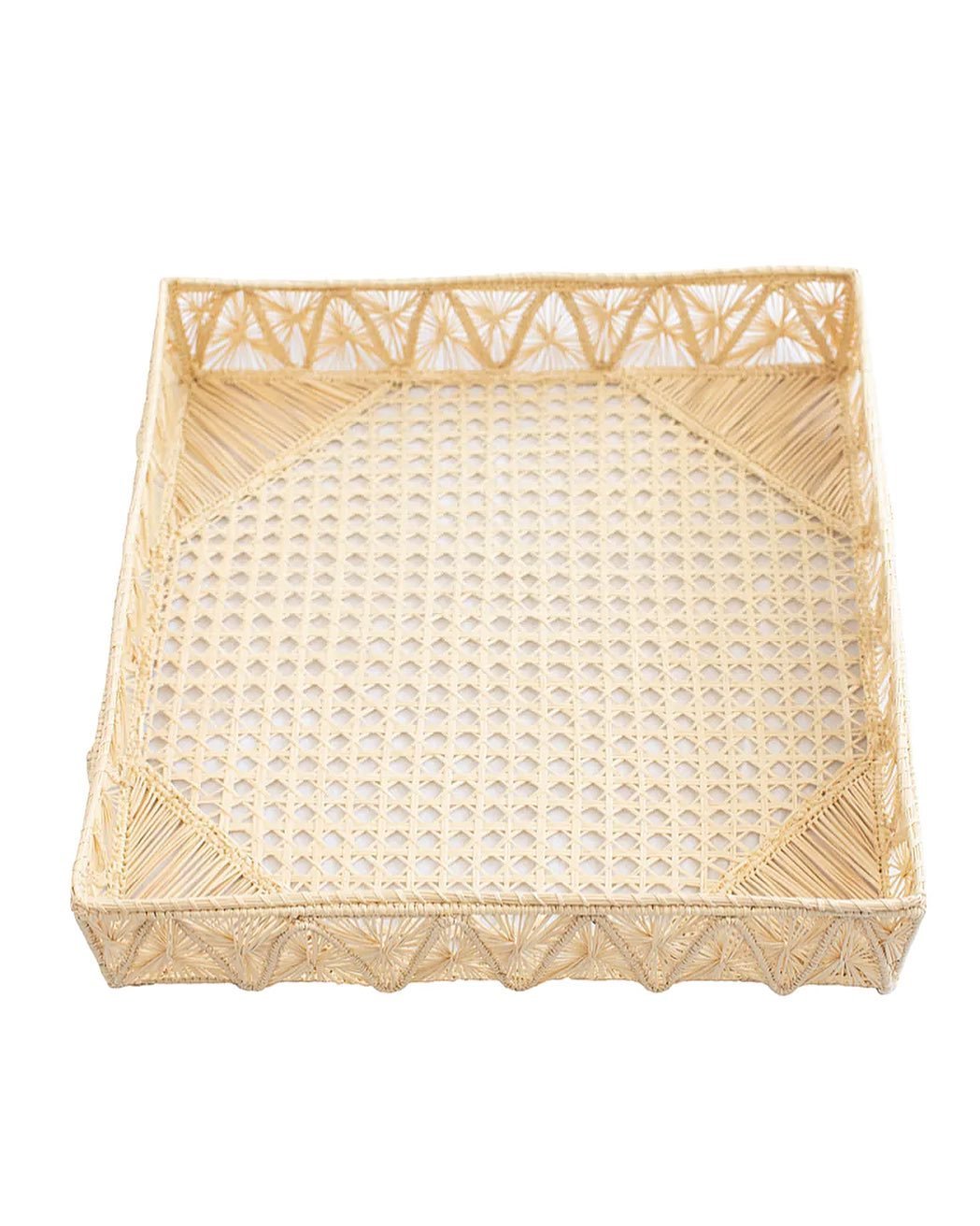 Pyramids Rectangle Handwoven Decorative Iraca Tray Main image
