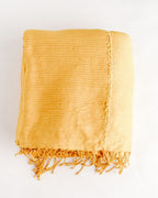 3 Panel Solid Cotton Blanket Gold 90 x 120