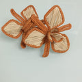 Orchid Handwoven Iraca Napkin Ring Natural Palm with Color Accents