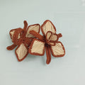 Orchid Handwoven Iraca Napkin Ring Natural Palm with Color Accents Brown