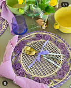 Caracol Handwoven Iraca Placemat Natural Palm with Color Accents