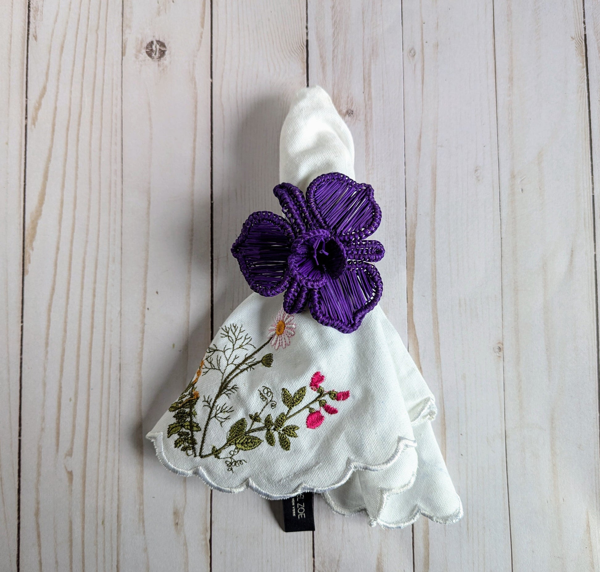 Orchid Handwoven Iraca Napkin Ring Solid Color (one solid color) Purple