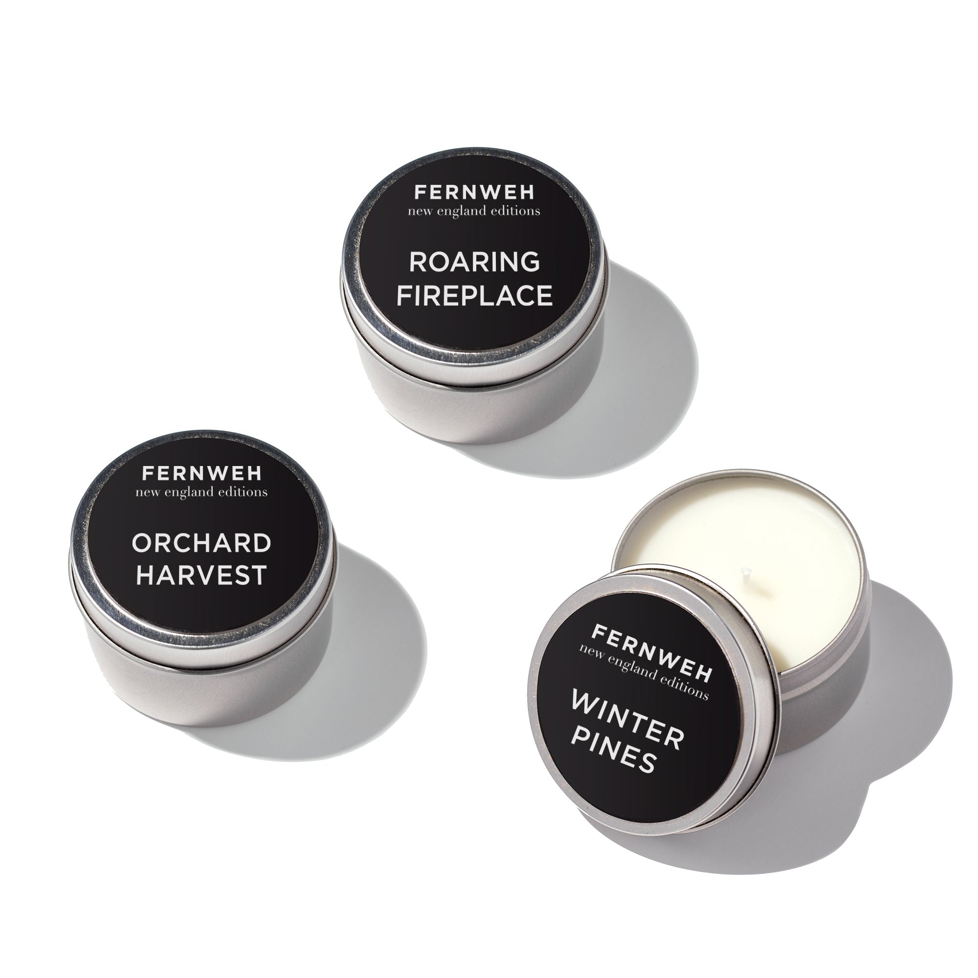 Roaring Fireplace Scented Soy Candle 3 Travel Set