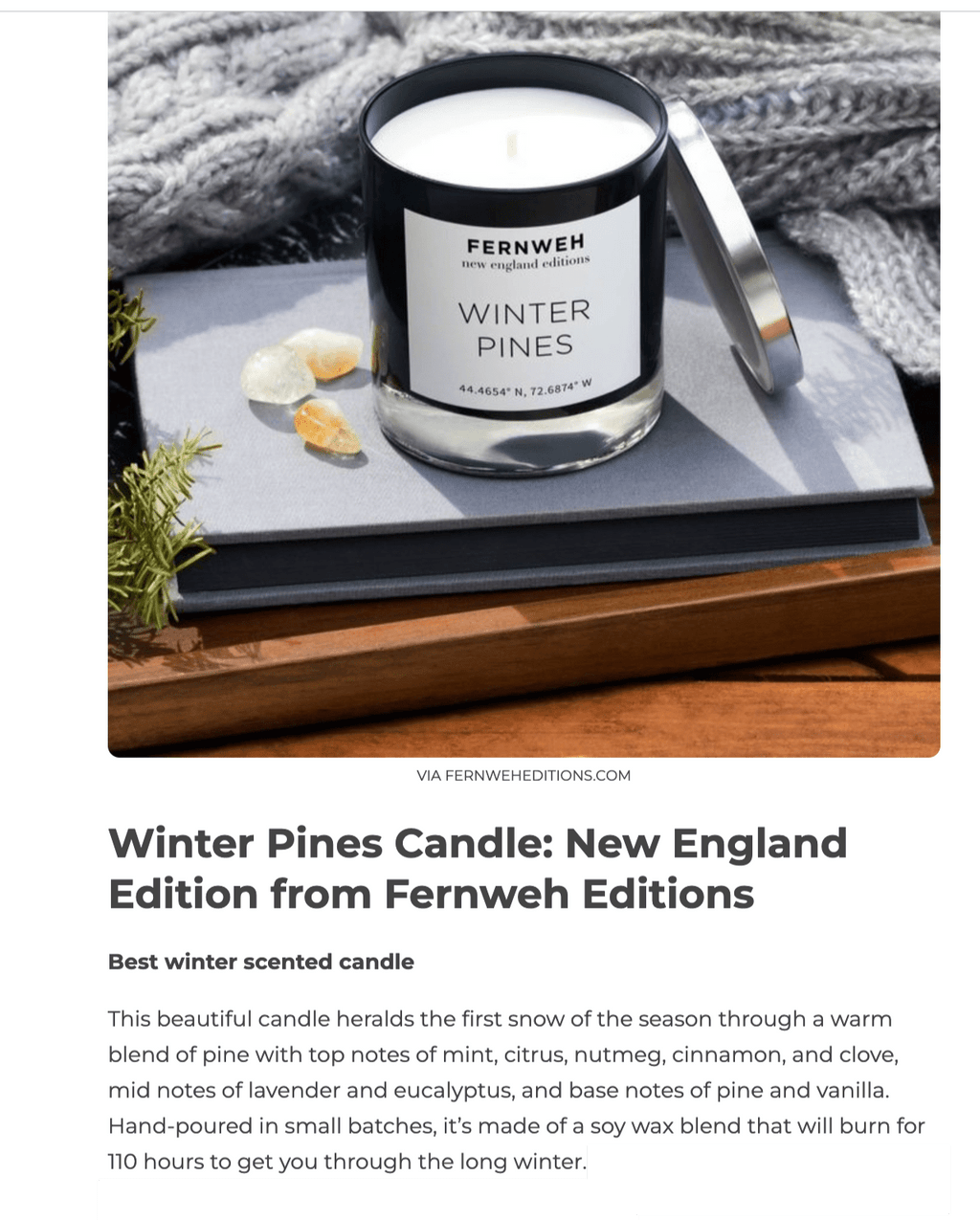 Roaring Fireplace Scented Soy Candle