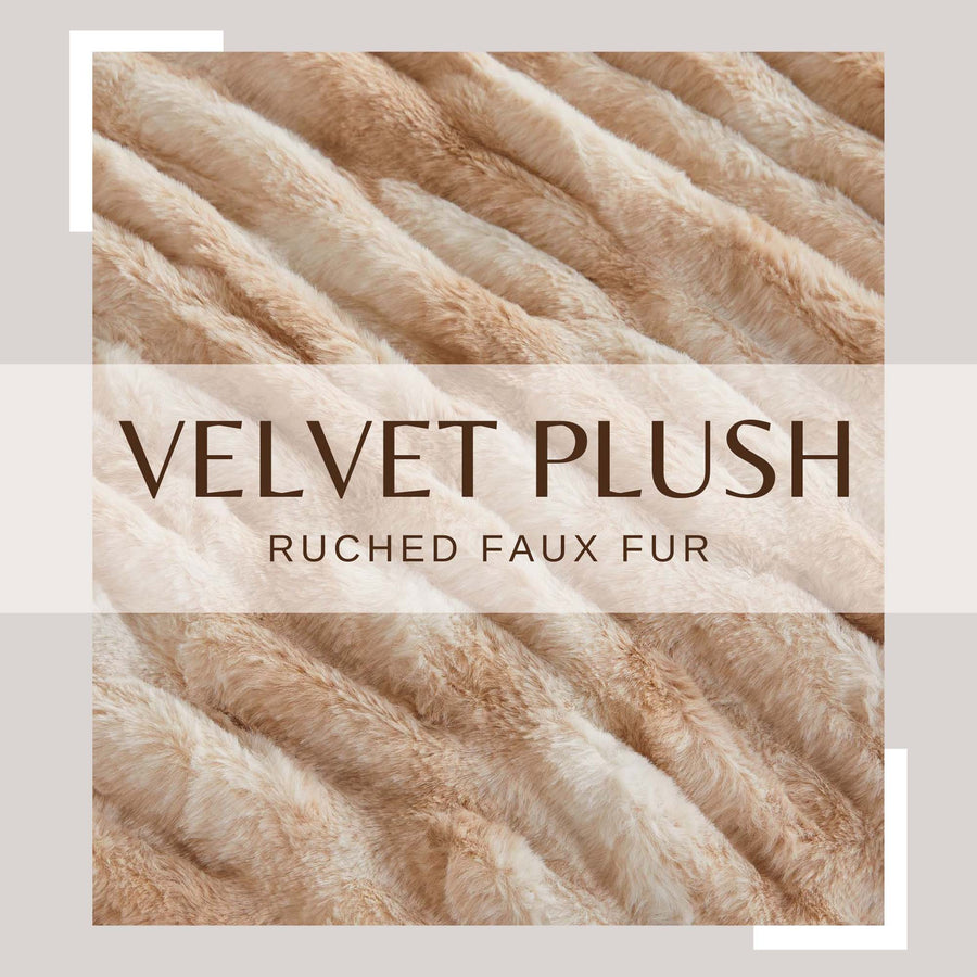 Ruched Faux Fur Throw Blanket – Alondra Collection