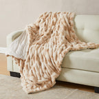 Ruched Faux Fur Throw Blanket – Alondra Collection