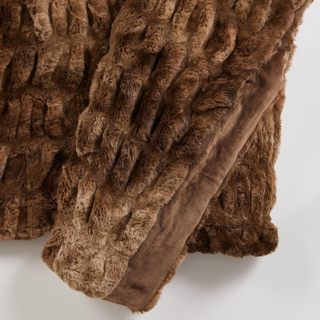 Ruched Faux Fur Throw Blanket – Alondra Collection