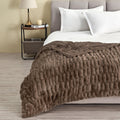 Ruched Faux Fur Throw Blanket – Alondra Collection