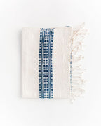 Aden Cotton Hand Towel Natural with Navy