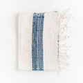Aden Cotton Hand Towel Natural with Navy