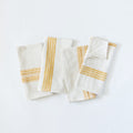Aden Cotton Dinner Napkin Natural with Gold Set of 4
