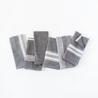 Aden Cotton Dinner Napkin Grey with Natural Set of 6