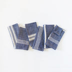 Aden Cotton Dinner Napkin Navy with Natural Set of 6